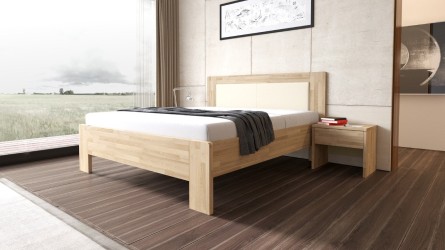 LÍVIA - masivní dubová postel s čalouněným čelem 180 x 200 cm