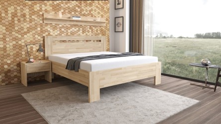 LÍVIA H - masivní dubová postel s horizontálně děleným čelem 140 x 200 cm