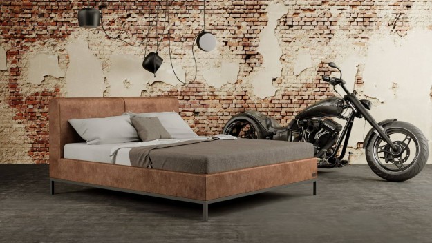 INDUSTRY - designová postel s čalouněným čelem (typ potahu A) 200 x 200 cm