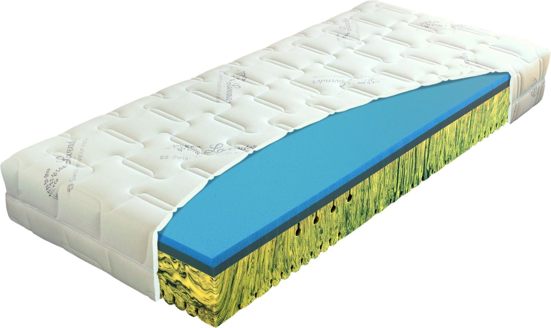 Materasso HERBAL visco - matrace předurčena pro spaní na boku 160 x 200 cm, snímatelný potah
