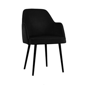 BMB SARO - čalouněná jídelní židle, kov + semiš