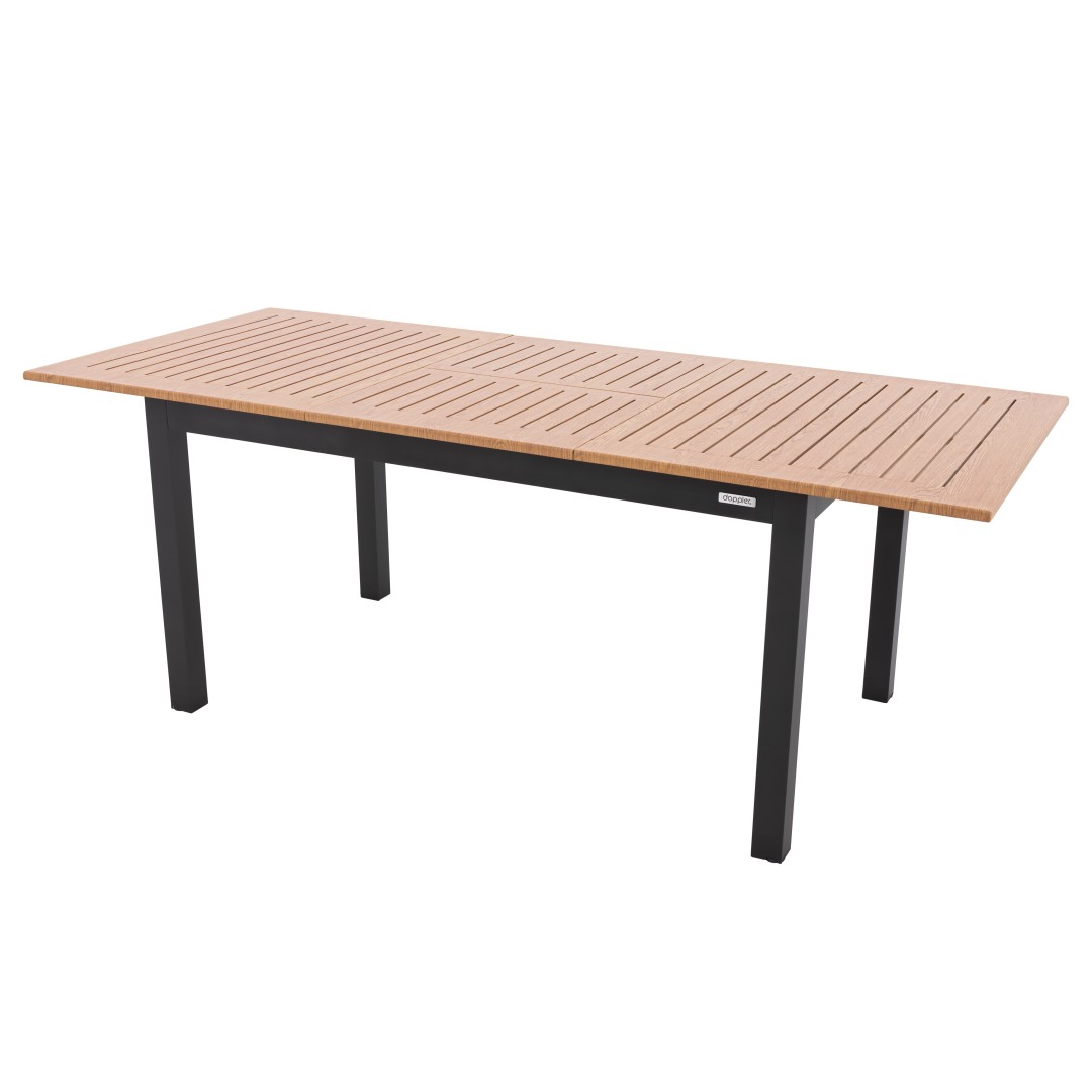 Levně Doppler EXPERT WOOD antracit - zahradní hliníkový rozkládací stůl - 150/210 x 90 x 75 cm