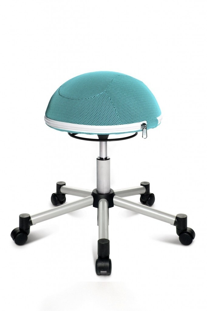 Topstar Topstar - aktivní židle Sitness Halfball - světle modrá, plast + textil + kov