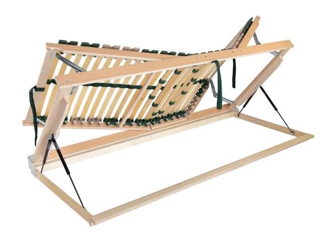 Ahorn PORTOFLEX Kombi P HN LEVÝ - výklopný polohatelný lamelový rošt 100 x 190 cm, brezové lamely + brezové nosníky