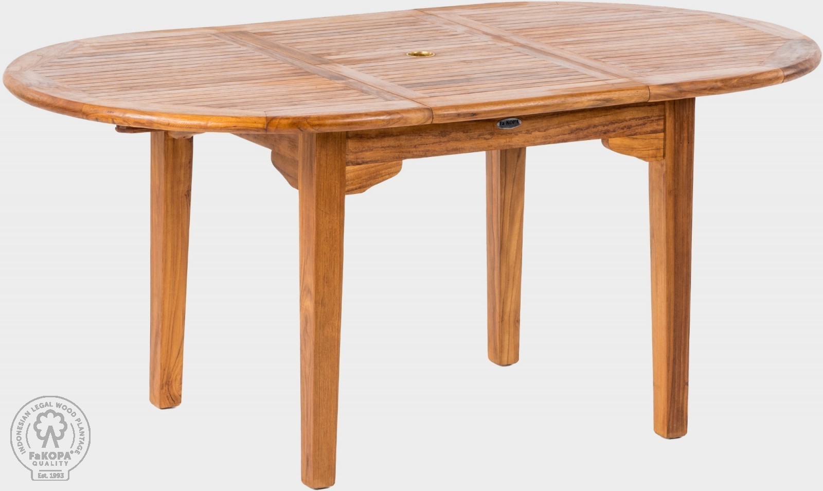 FaKOPA s. r. o. ELEGANTE - rozkládací oválný teakový stůl 120 x 130-180 cm, teak