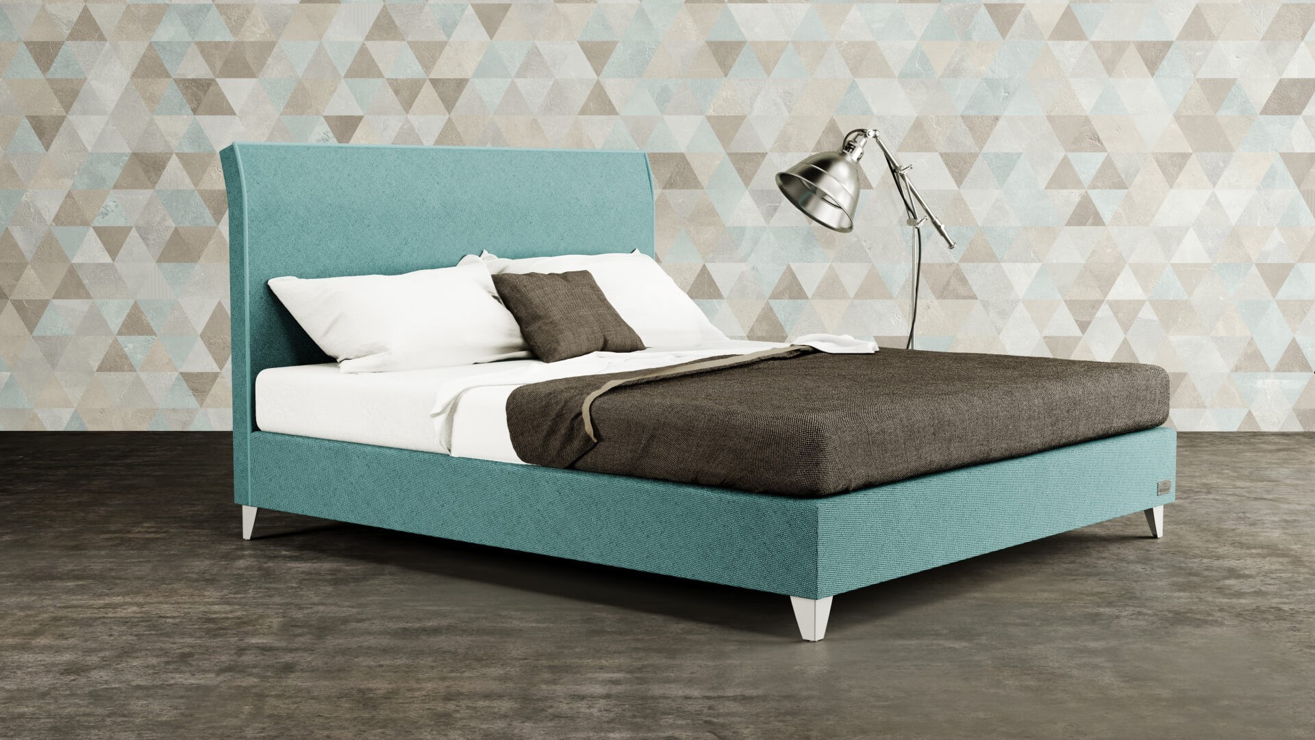 Materasso SIENA - designová čalouněná postel (typ potahu A) ATYP, celočalouněná + MDF deska