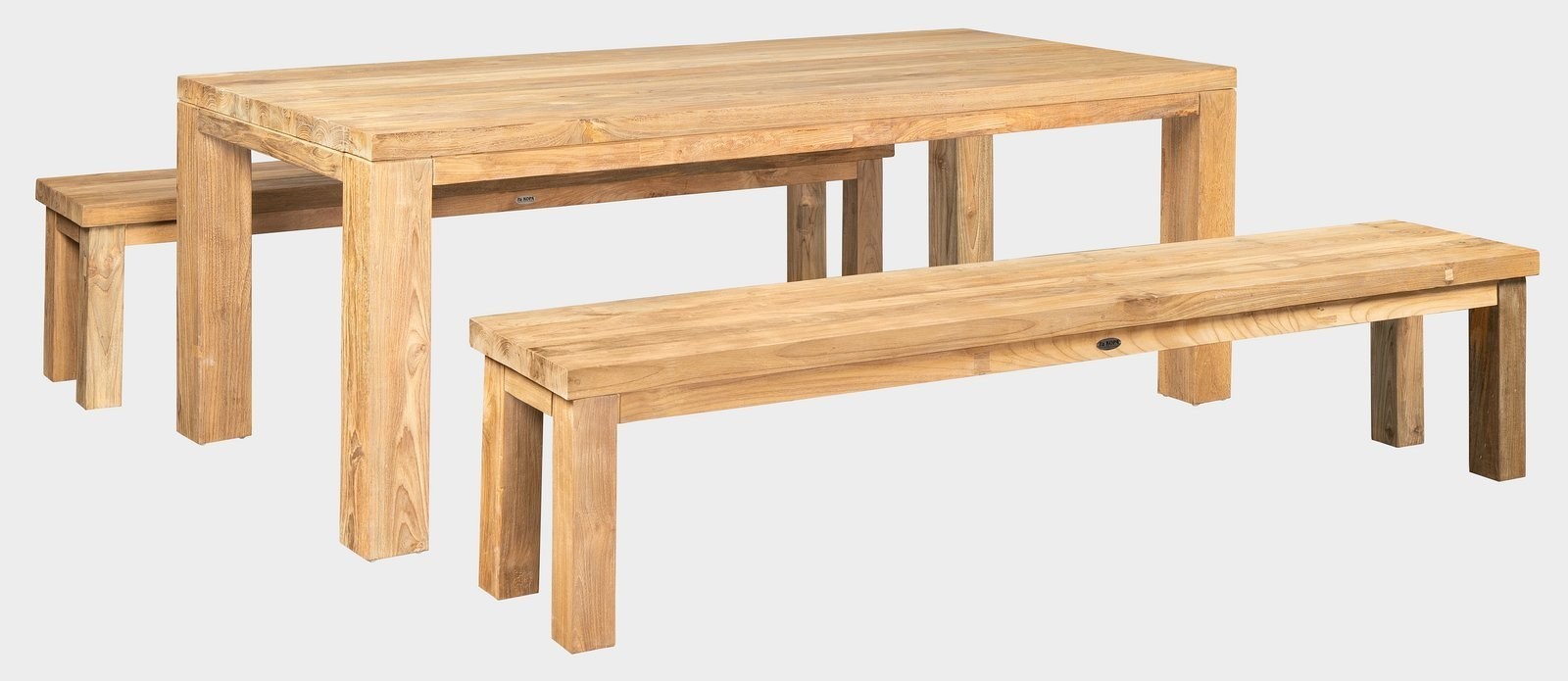 FaKOPA s. r. o. FLOSS RECYCLE - masivní stůl z recyklovaného teaku 180 x 90 cm (plná deska), teak