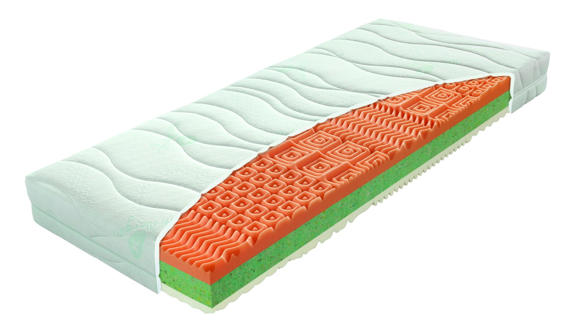 Materasso RENA - oboustranná eko matrace s masážní profilací 120 x 195 cm, snímatelný potah