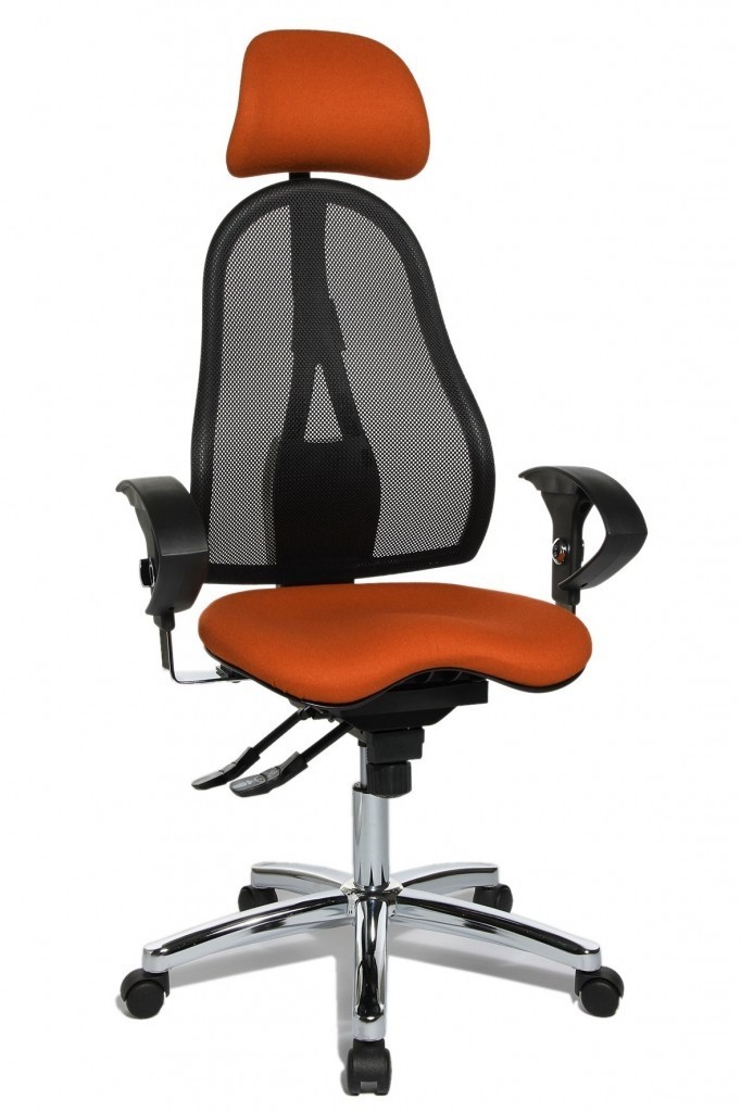 Topstar Topstar - oblíbená kancelářská židle Sitness 45 - oranžová, plast + textil + kov