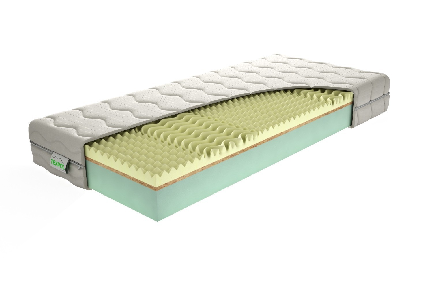 
TEXPOL RELAX - kvalitní tvrdší matrace s 5 - zónovou profilací a Aloe Vera Silver potahem 90 x 220 cm
