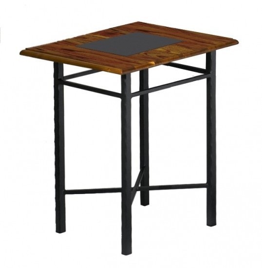 IRON-ART Noční stolek CHAMONIX - se dřevem, kov + dřevo