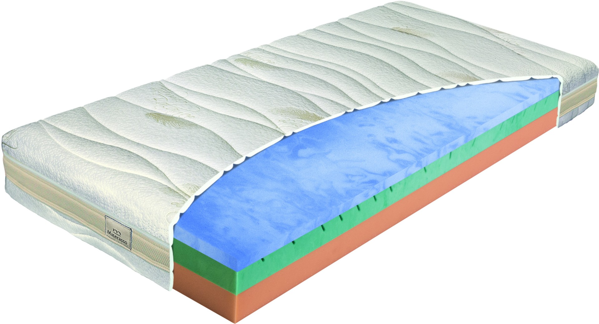 Materasso BIOGREEN stretch T3 - středně tuhá matrace z Oxygen pěny 160 x 200 cm, snímatelný potah