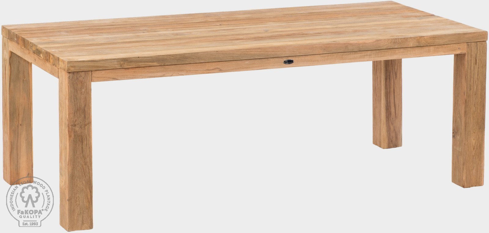 FaKOPA s. r. o. FLOSS RECYCLE - masivní stůl z recyklovaného teaku 220 x 100 cm (deska z prken), teak