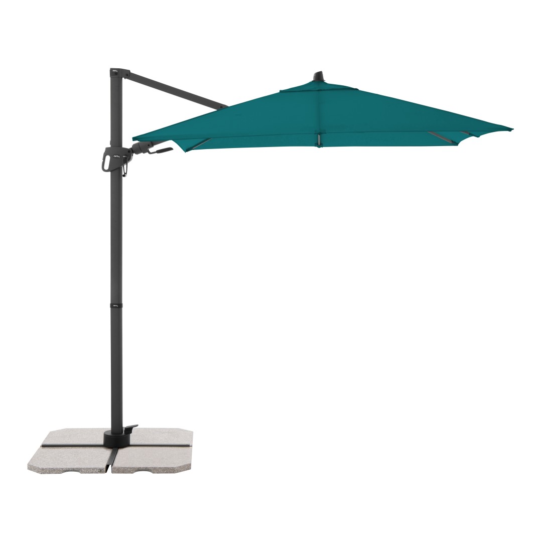 Levně Derby DERBY DX 210 x 210 cm – zahradní slunečník s boční tyčí tyrkysově modrá (kód barvy 848)