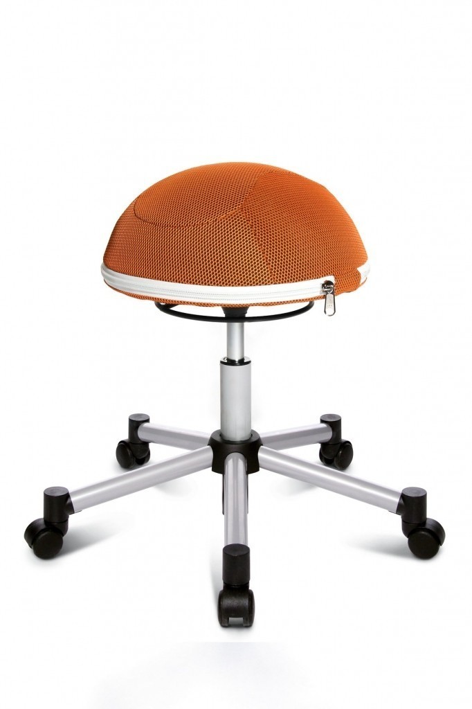 Topstar Topstar - aktivní židle Sitness Halfball - oranžová, plast + textil + kov