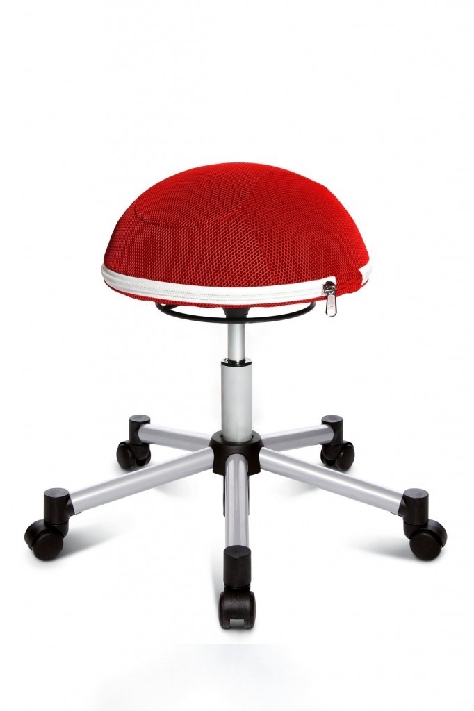 Topstar Topstar - aktivní židle Sitness Halfball - červená, plast + textil + kov