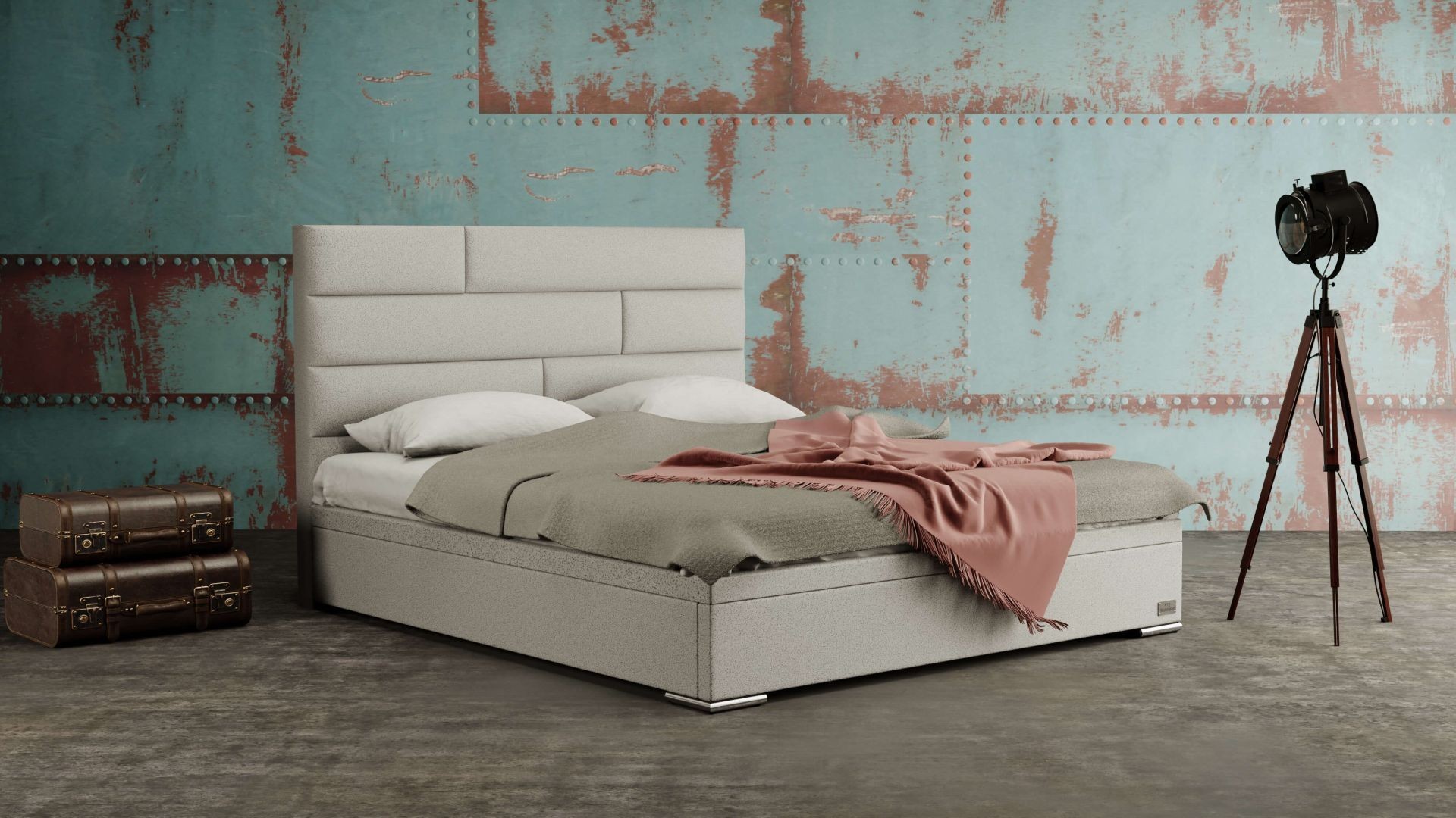 Materasso SPECTRA - designová čalouněná postel (typ potahu A), celočalouněná + MDF deska