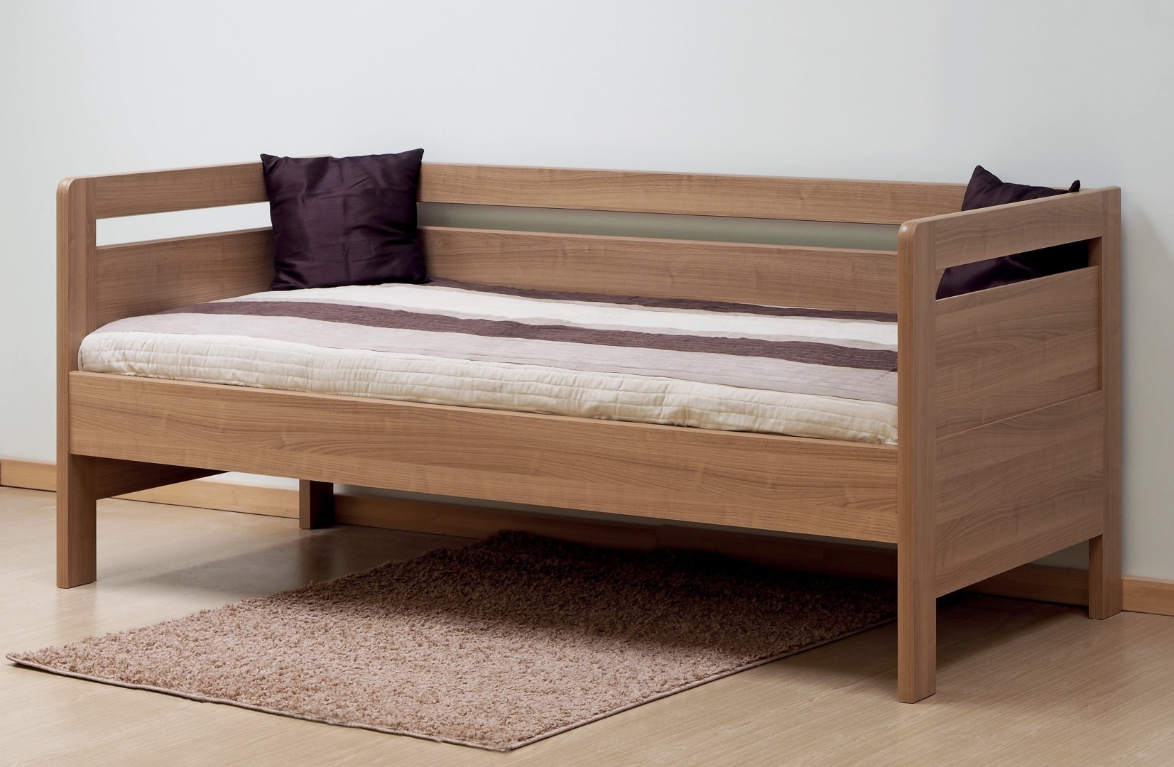 BMB TINA 90 x 200 cm s vysokými čely - kvalitní lamino postel oblé rohy imitace dřeva dub Bardolino - SKLADEM, lamino