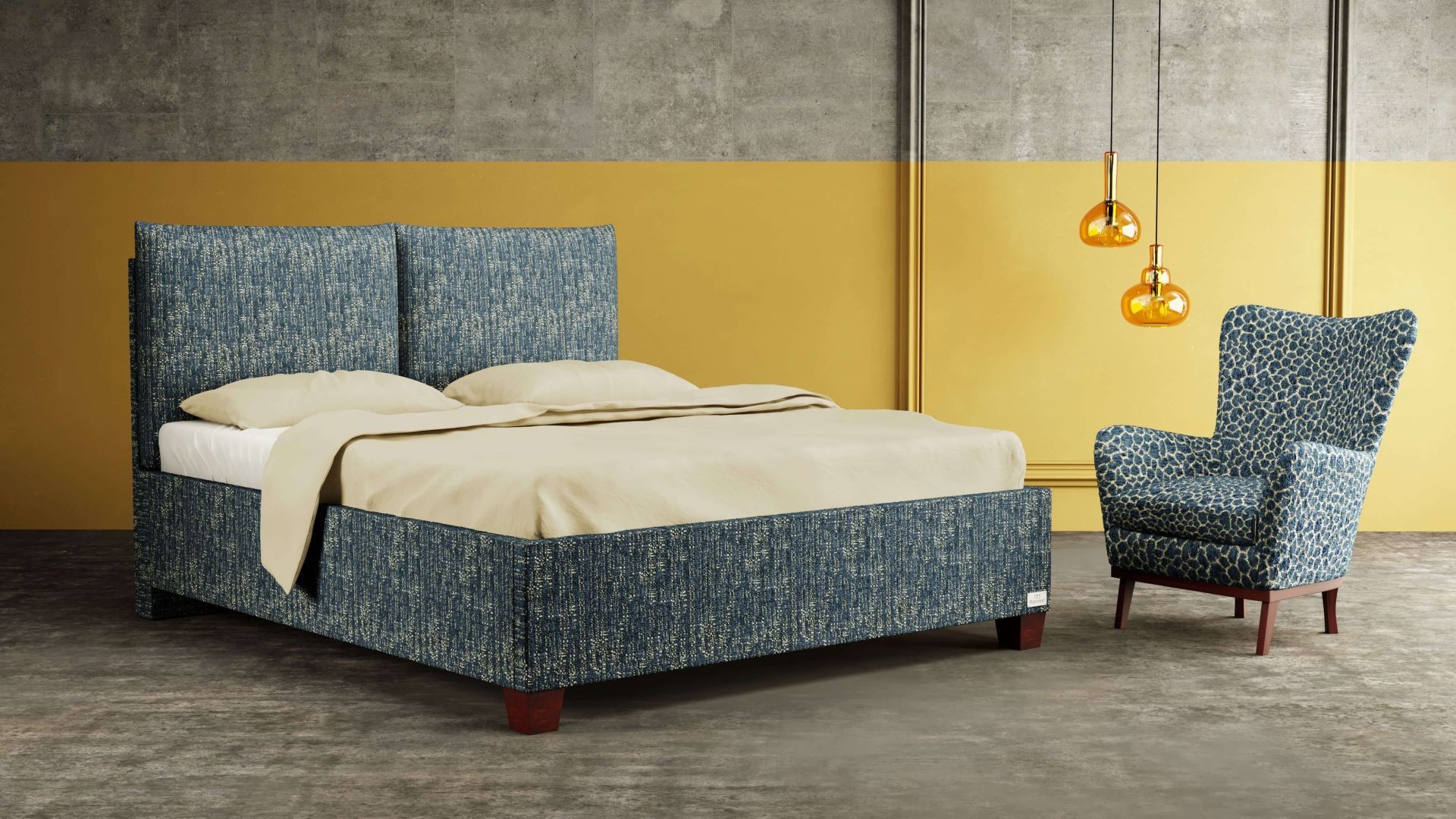 Levně Materasso KINGSTONE - designová čalouněná postel (typ potahu A) 90 x 200 cm