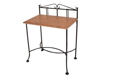 IRON-ART Noční stolek SARDEGNA - bez zásuvky, kov + dřevo