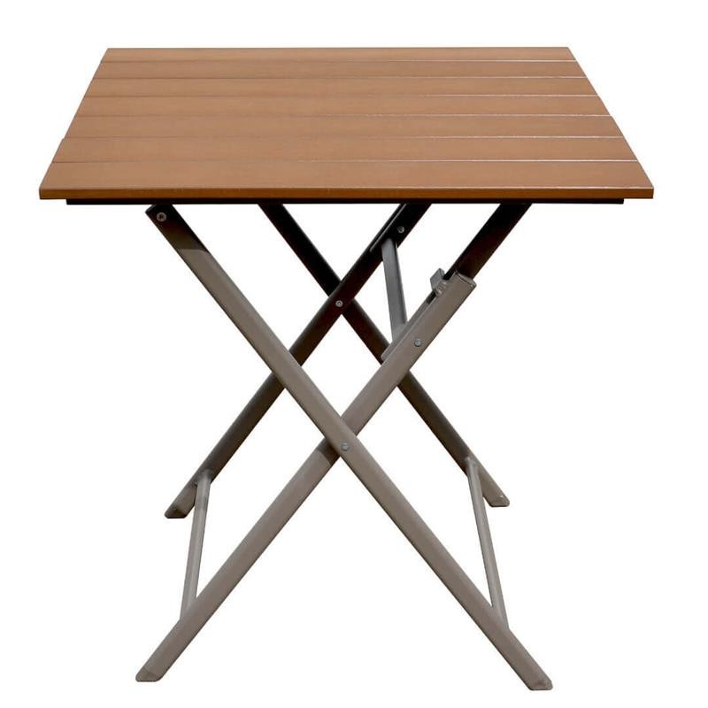 Asko a.s. CALVIN 409 - zahradní skládací stolek hnědý, hliník + polywood