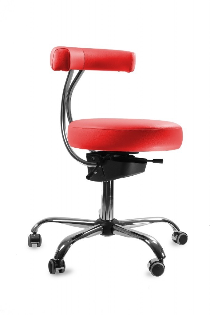 Spinergo MEDICAL Spinergo - aktivní židle pro zdravotníky - červená, plast + textil + kov