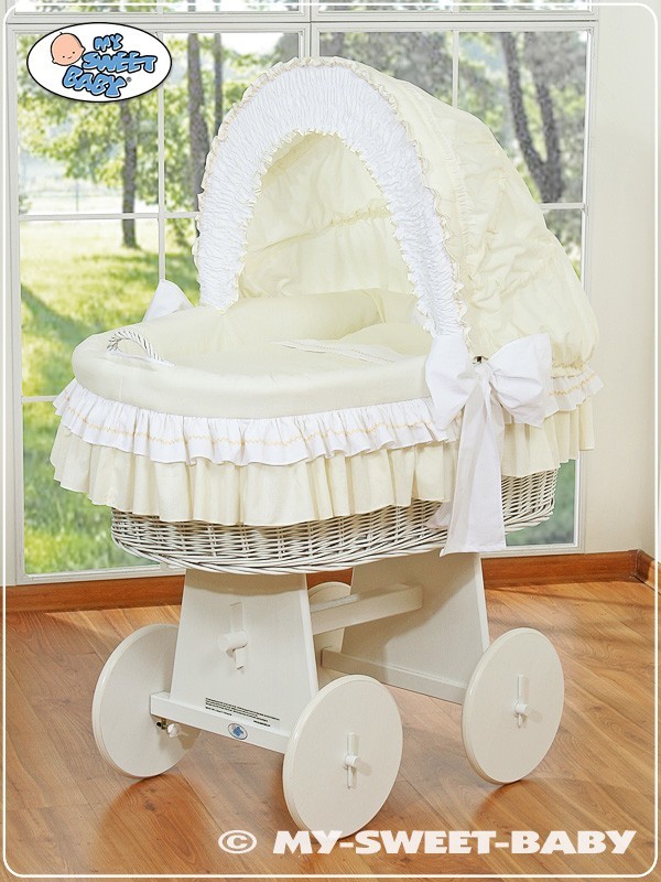 Levně MY SWEET BABY BELLAMY BÍLÝ - proutěný košík se stříškou