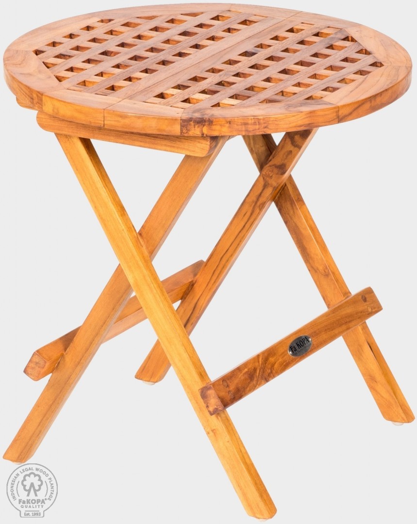 FaKOPA s. r. o. PICNIC - skládací stolek z teaku Ø 50 cm, teak