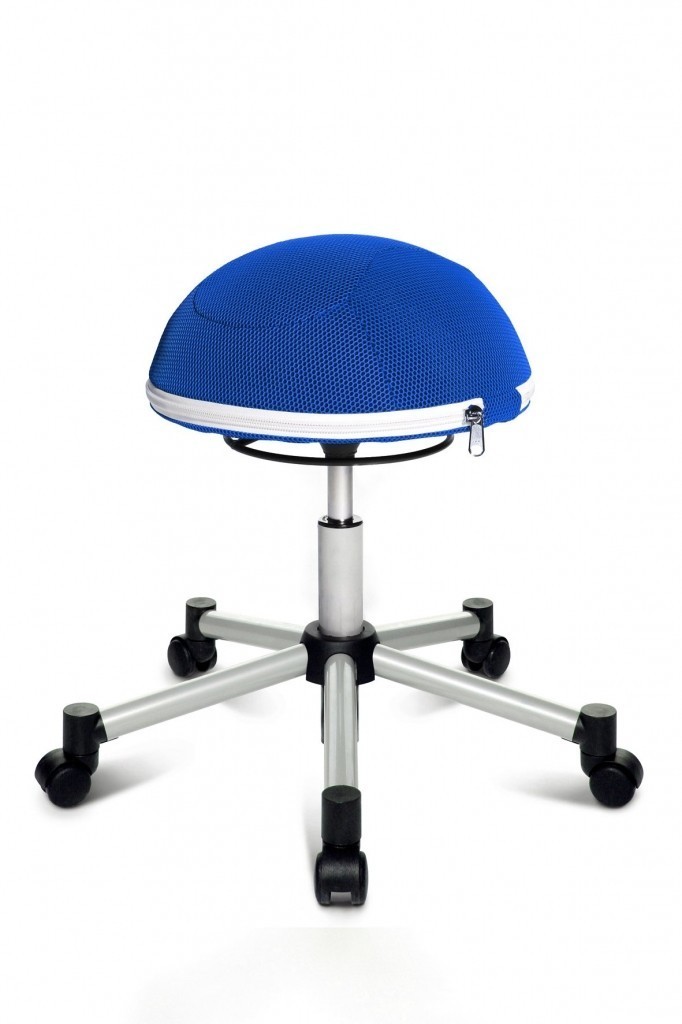 Topstar Topstar - aktivní židle Sitness Halfball - modrá, plast + textil + kov