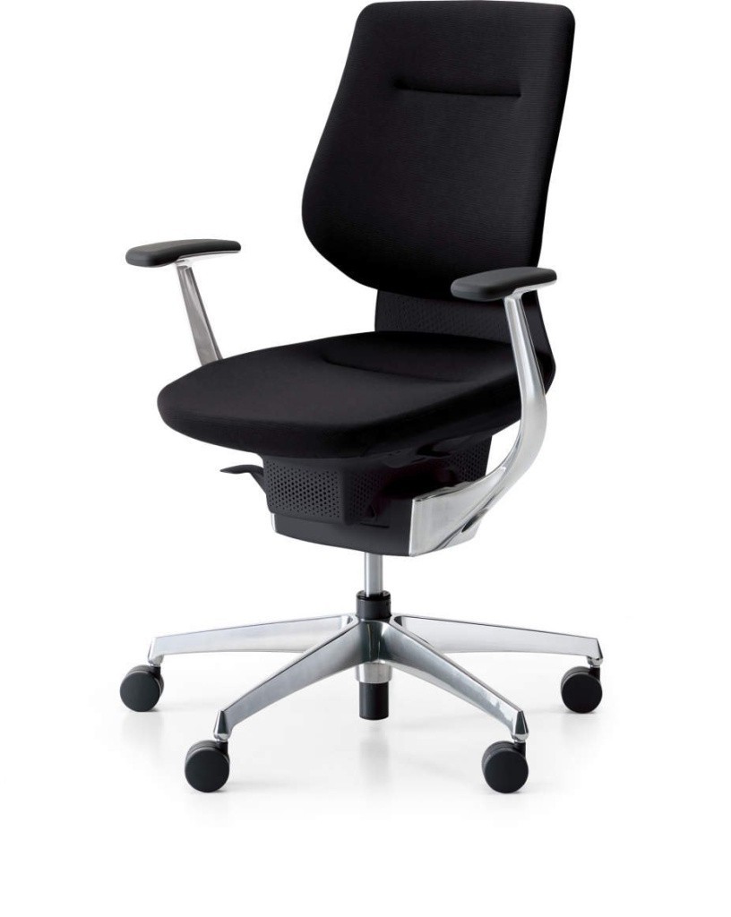 Kokuyo Japonská aktivní židle - Kokuyo ING GLIDER 360° čalouněná černá, plast + textil