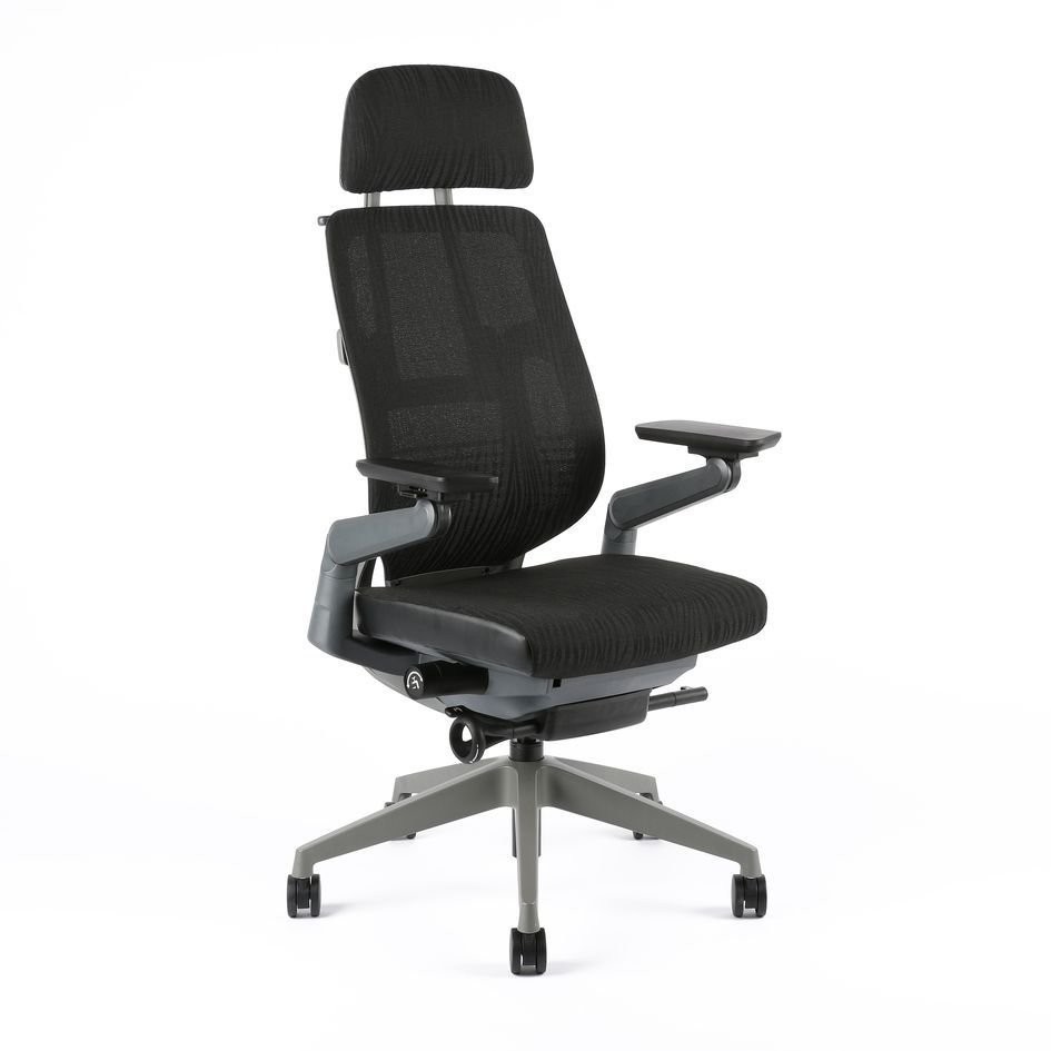 Levně Office Pro Office Pro - kancelářská židle KARME mesh s podhlavníkem - černá žíhaná