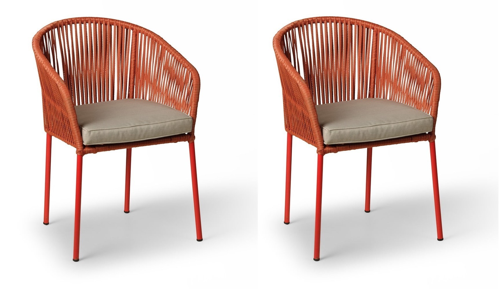 Texim TRAPANI - sada zahradních židlí - červená, polyester + kov