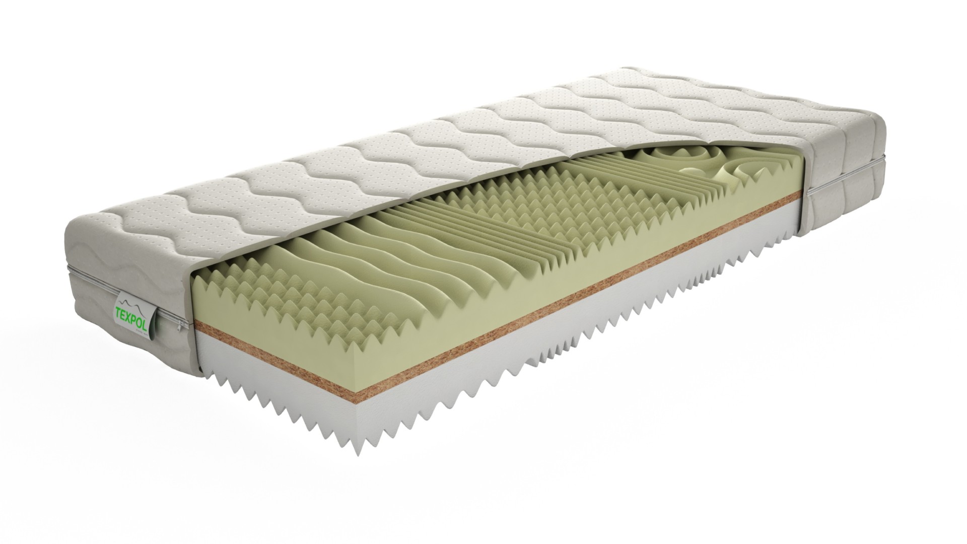 TEXPOL MANON - pohodlná matrace s kokosovou deskou 200 x 220 cm, snímatelný potah