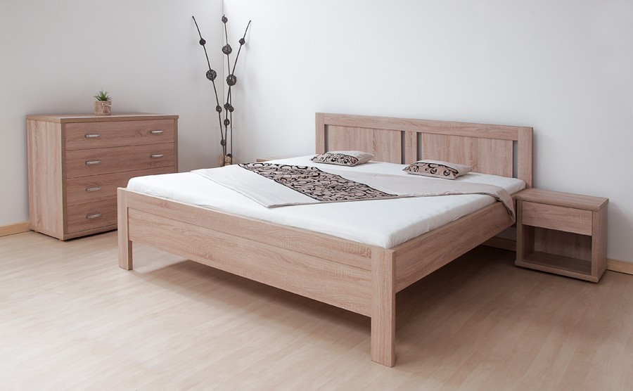 BMB KARLO NIGHT - masivní dubová postel 160 x 200 cm, dub masiv