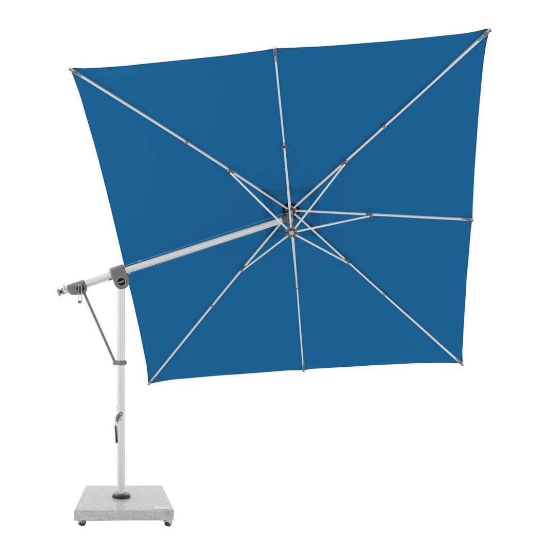 Doppler EXPERT 3 x 3 m – zahradní výkyvný slunečník s boční tyčí modrá (kód barvy T821), 100 % polyester