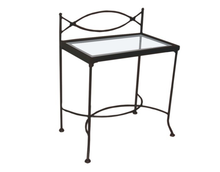 IRON-ART Noční stolek THOLEN - se skleněnou deskou - Akce!, kov + sklo
