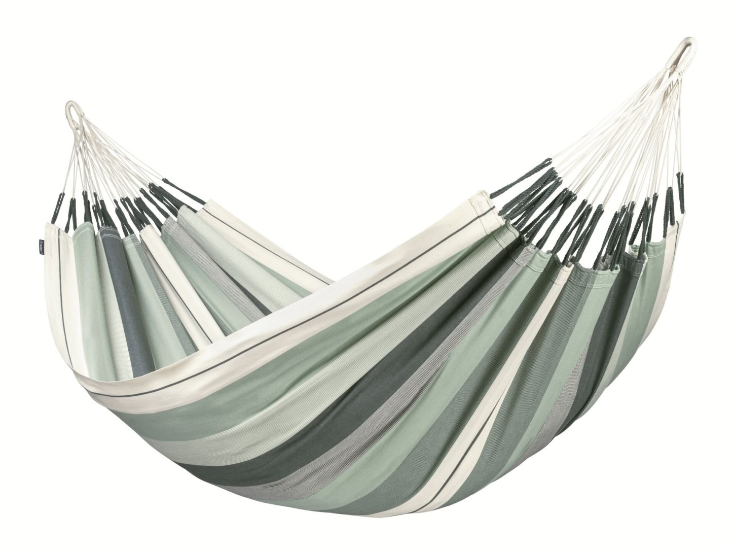 La Siesta Houpací síť MODESTA DOUBLE STRIPES - olive, 100 % organická bavlna