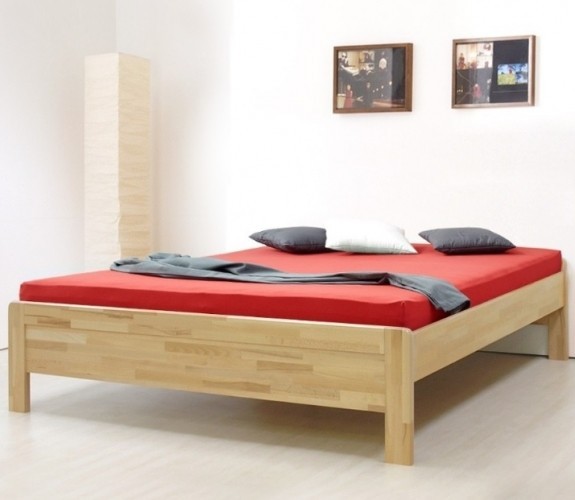 BMB KARLO s nízkými čely - masivní dubová postel 120 x 200 cm, dub masiv