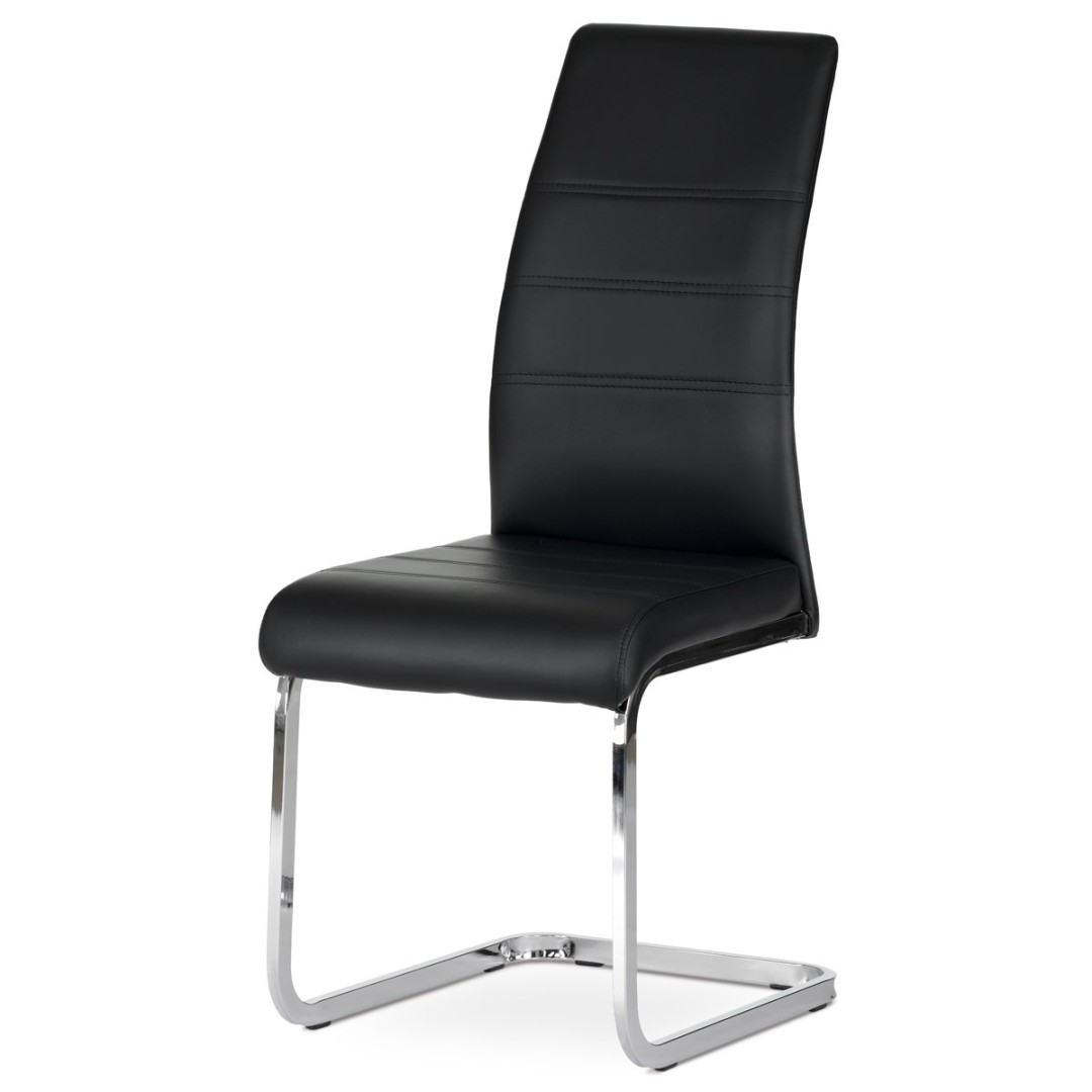 Levně Autronic Moderní JÍDELNÍ ŽIDLE s pohupem - černá ekokůže - 42 x 100 x 55 cm