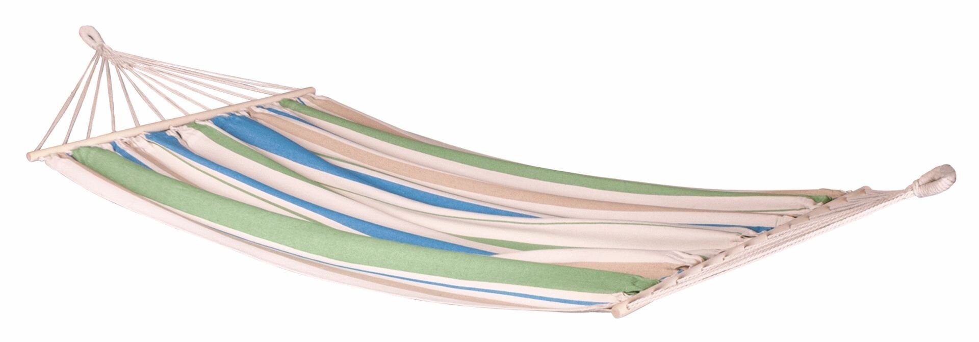 La Siesta CHILLOUNGE® SINGLE - voděodolná houpací síť s tyčí, 45 % bavlna, 45 % polyester, 10 % viskóza/ rozpěrná tyč: bříza