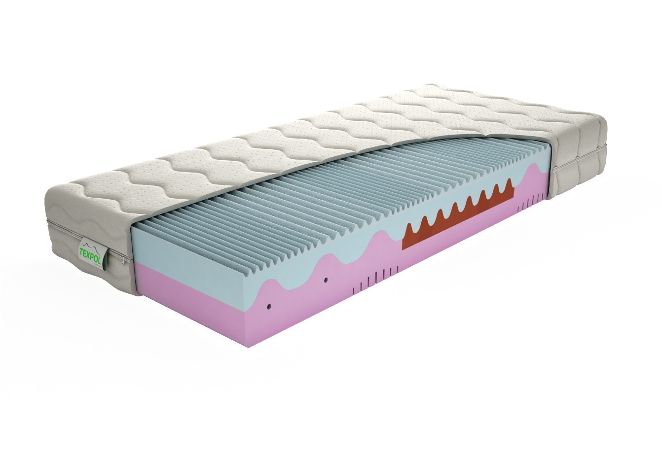 TEXPOL Luxusní matrace MEMO PLUS - paměťová ortopedická matrace 80 x 195 cm, snímatelný potah