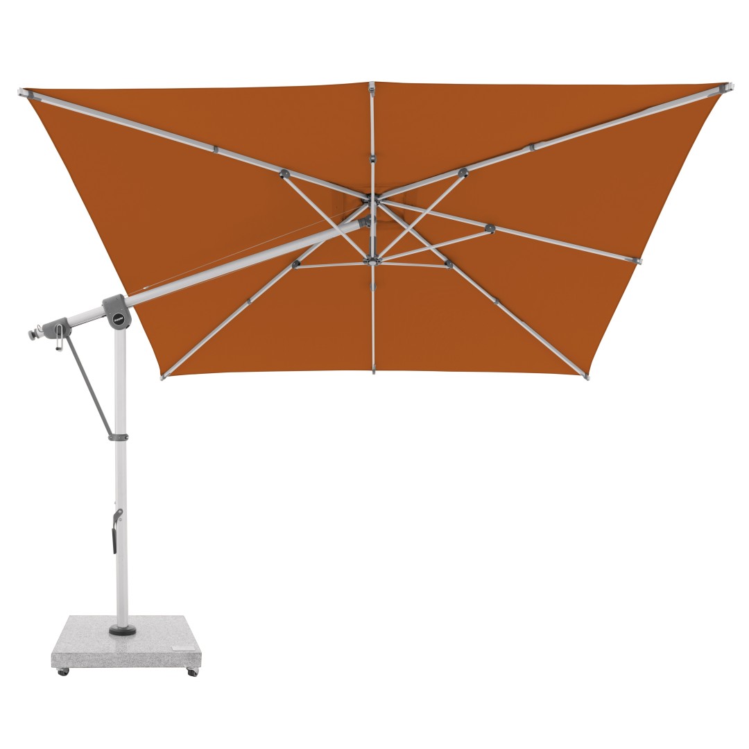 Doppler EXPERT 3 x 3 m – zahradní výkyvný slunečník s boční tyčí cihlová ( terakota - kód barvy: 831), 100 % polyester