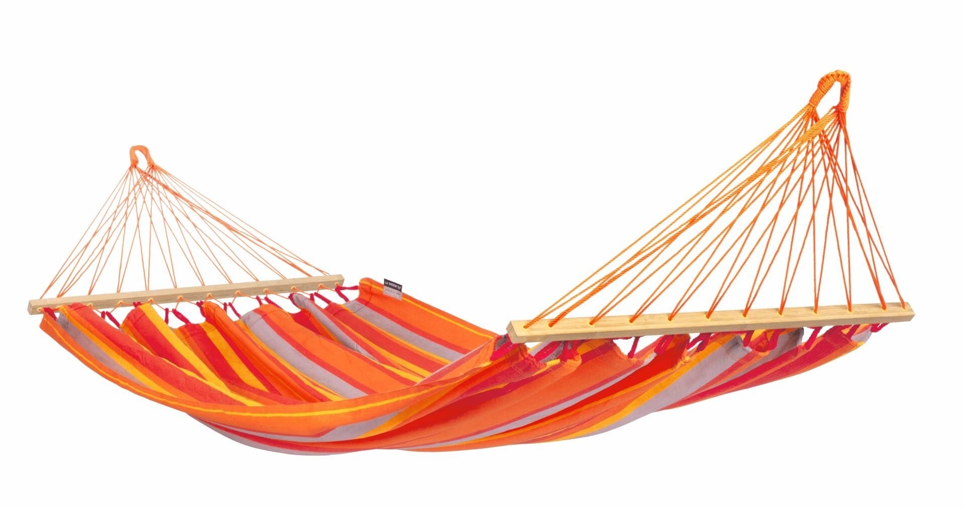 La Siesta Houpací síť s tyčí ALISIO SINGLE - toucan, 100 % polypropylen/ rozpěrná tyč: bambus