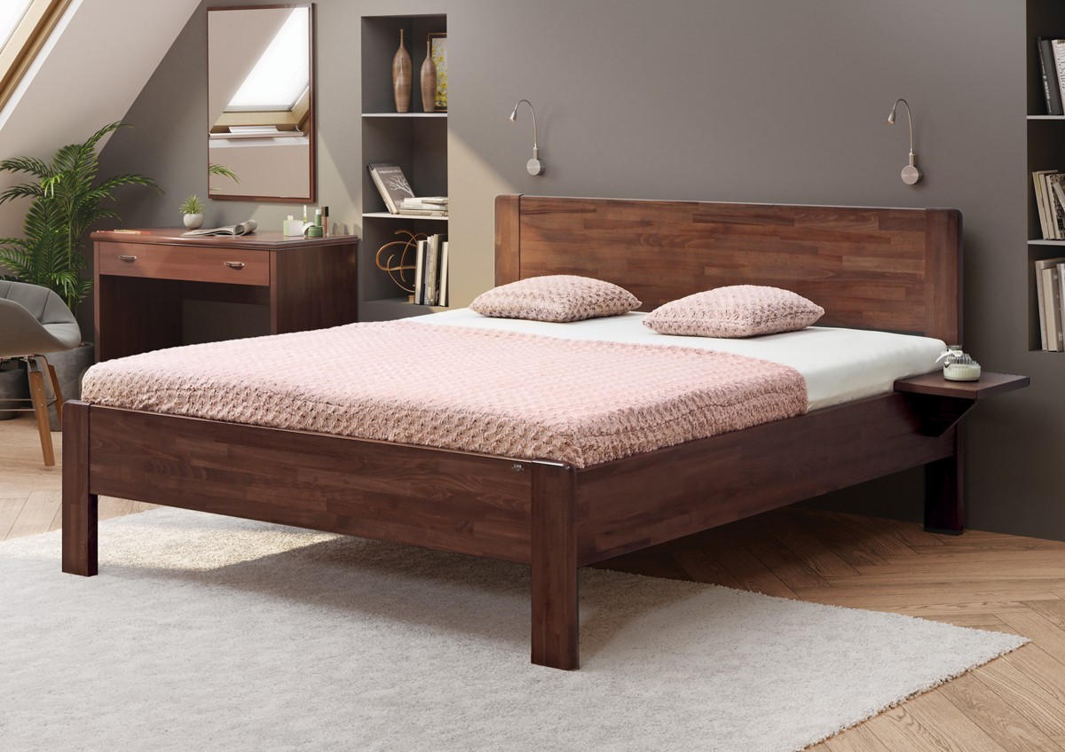 BMB SOFI XL - masivní dubová postel 200 x 200 cm, dub masiv