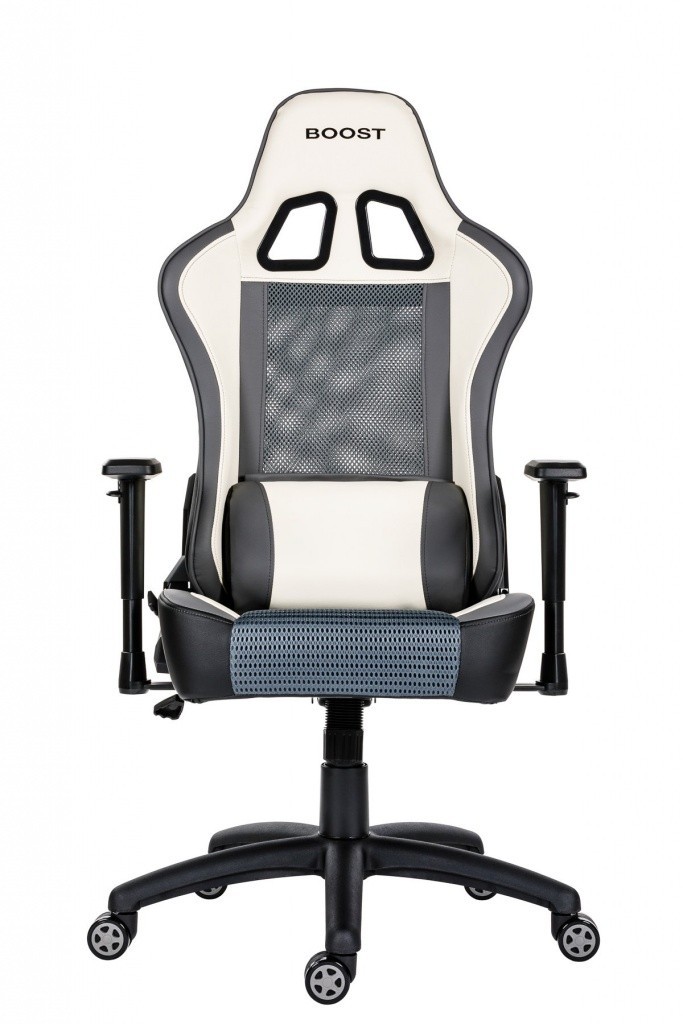 Antares Herní židle BOOST s nosností 150 kg - Antares - bílá, plast + textil + kov