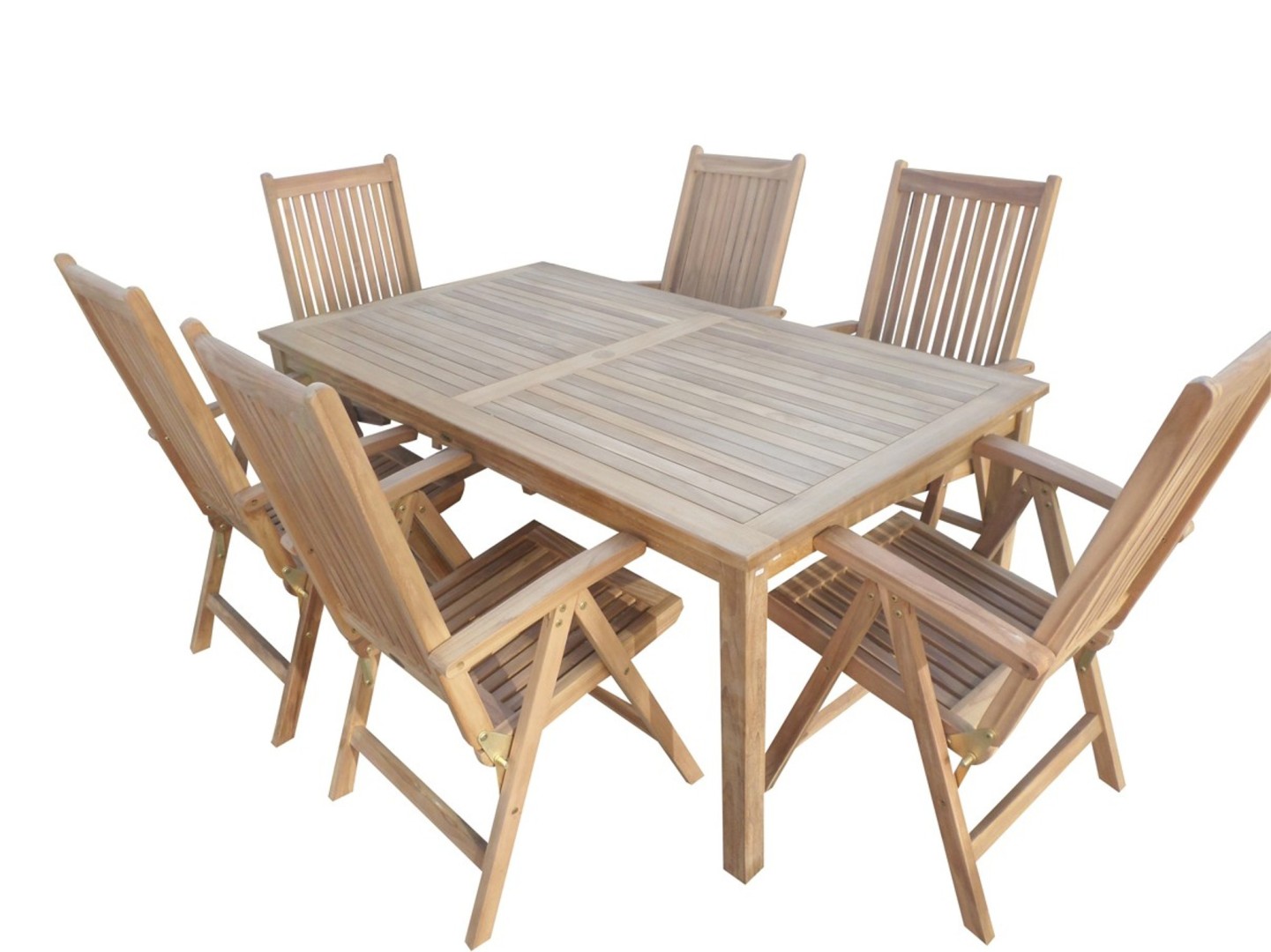 Texim GARDEN II - zahradní jídelní stůl GARDEN II + 6 x židle EDY, teak