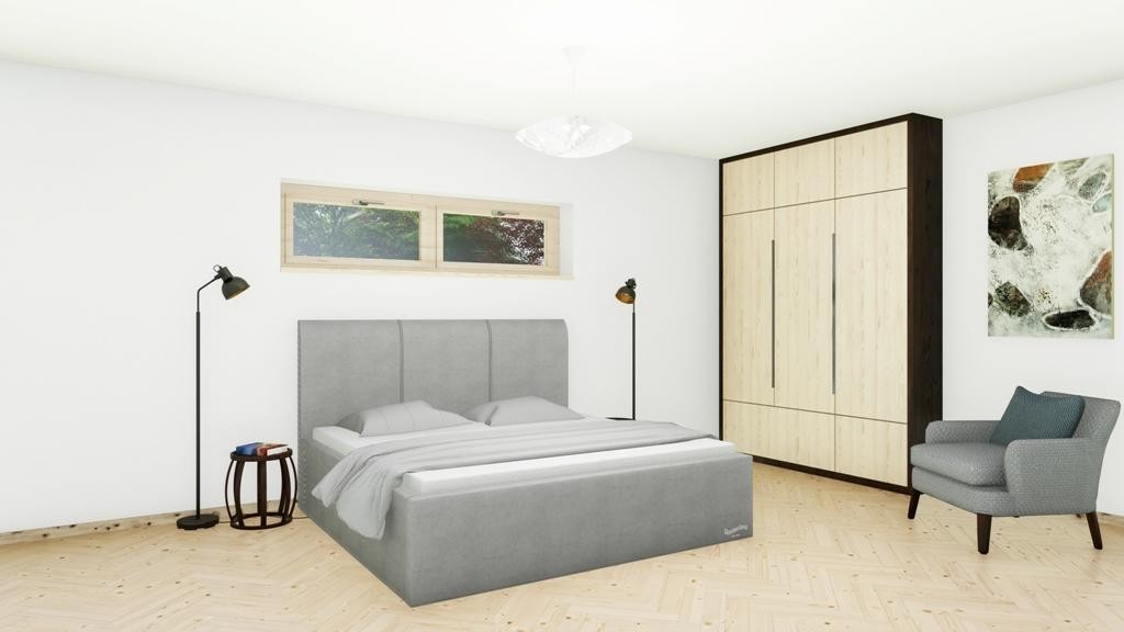 Slumberland DOVER MISTRAL - čalouněná postel s úložným prostorem ATYP, celočalouněná + lamino