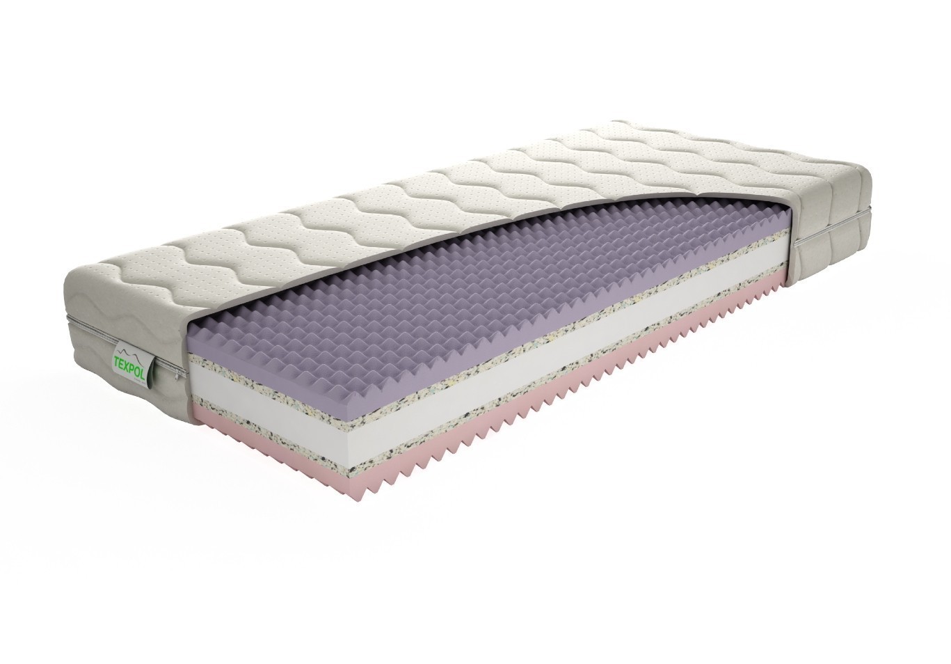 TEXPOL Pohodlná matrace GINA - oboustranně profilovaná sendvičová matrace 85 x 195 cm, snímatelný potah