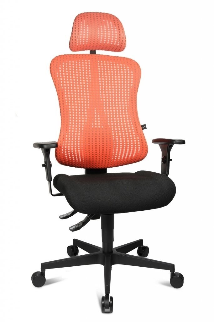 Topstar Topstar - aktivní kancelářská židle s podhlavníkem Sitness 90 - lososová, plast + textil + kov