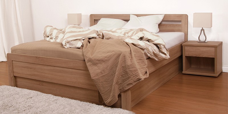 BMB KARLO KLASIK 180 x 200 cm - kvalitní lamino postel oblé rohy imitace dřeva dub Bardolino, lamino
